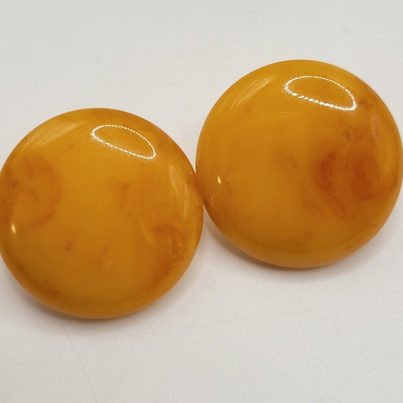 4 VTG Bakelite Earrings | Butterscotch, Cherry, Cocoa, Creamed Spinach | TESTED - Picture 6 of 11